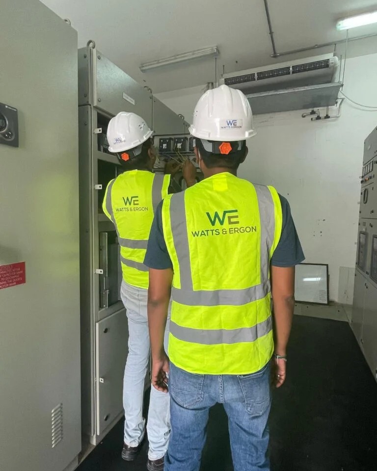 Watts & Ergon Workers installing MV Panels